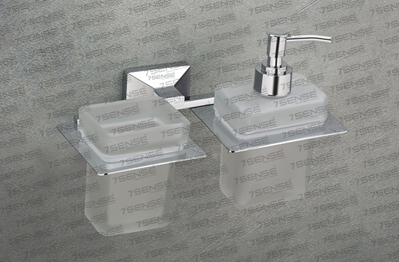 Tumbler Holder With Liquid Soap Dispenser