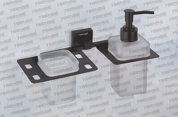 Tumbler Holder With Liquid Soap Dispenser